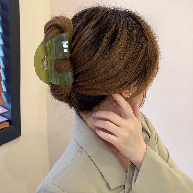 Kẹp Tóc Màu Sắc Cà Phê / Xanh Lá Phong Cách Hàn Quốc Xinh Xắn