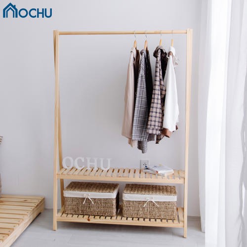 Giá treo quần áo đồ OCHU gỗ thông 2 tầng lớn lắp ráp đa năng  A HANGER  2FL Nội thất thông minh decor phòng ngủ