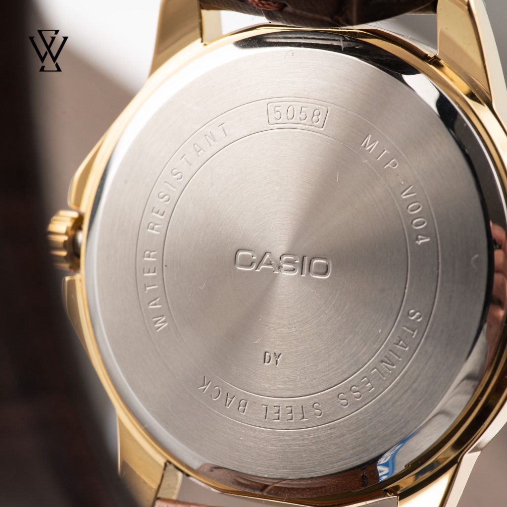 Đồng Hồ Quartz Nam Casio WATCHSTORE MTP-V004GL-7AUDF Thiết Kế Kính Khoáng 41.5mm, Dây Đeo Da Và Vỏ Thép Không Gỉ