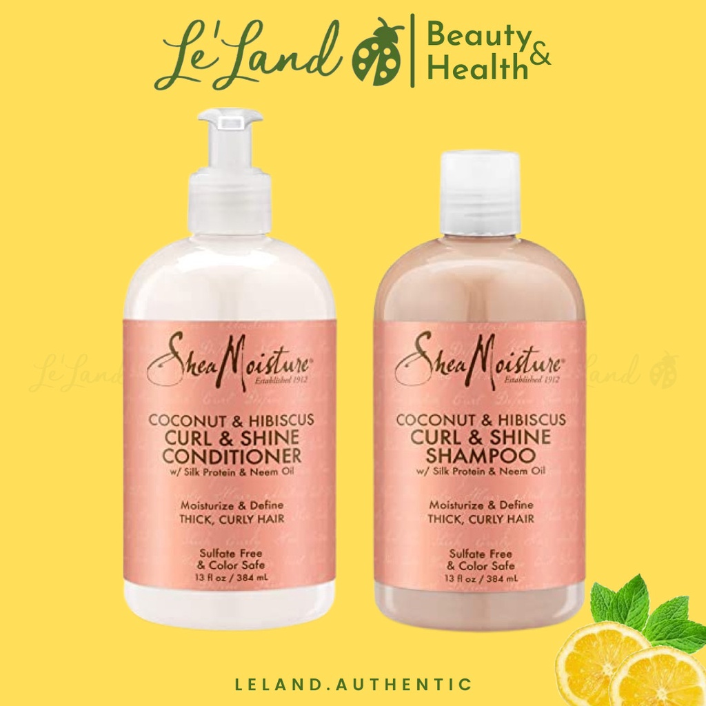 Bộ gội xả Sheamoisture Shea Moisture Coconut & Hibicus 384ml cho tóc xoăn sóng, bổ sung ẩm cho tóc