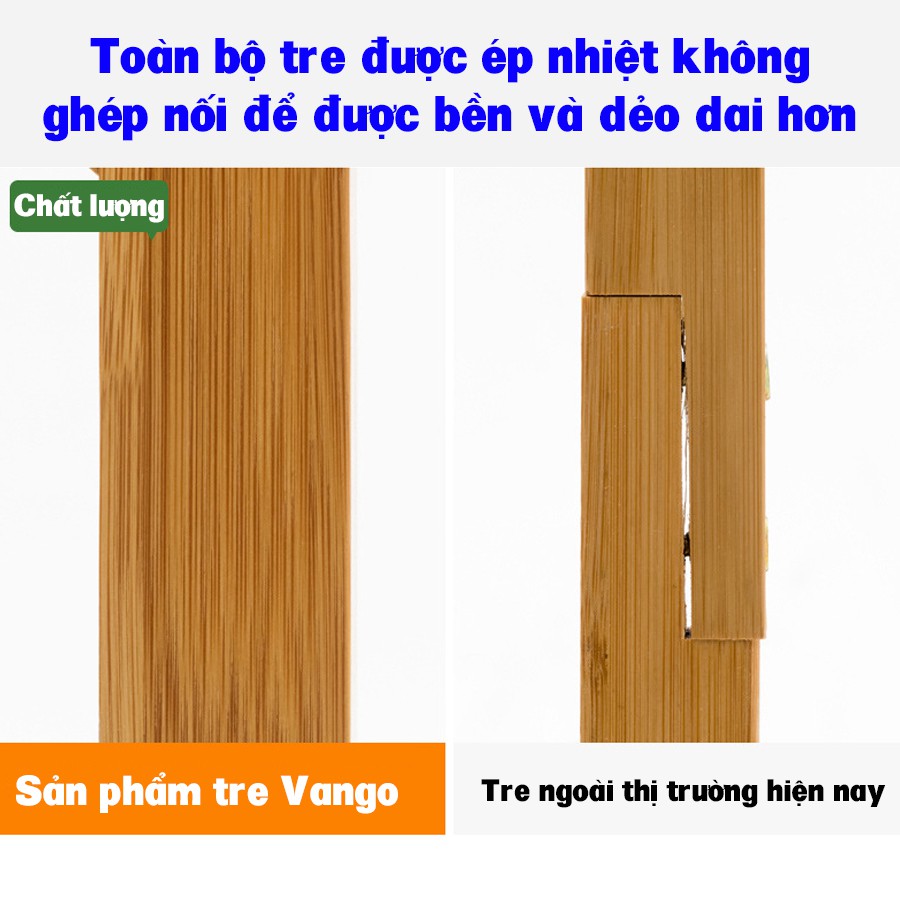 Giá treo quần áo thông minh bằng gỗ tre tự nhiên cao cấp Vango V4, Giá để đồ, giá phơi quần áo đa năng, sang trọng