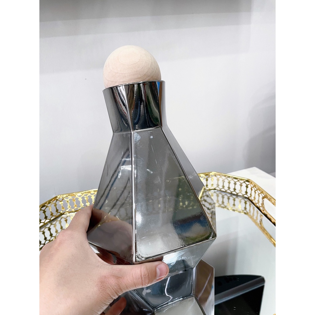 Bộ 6 Cốc Lục Giác Pha Lê + Bình 🌸 Có Khay + Giá Bán Kèm 🌸 Sang Trọng Tinh Tế