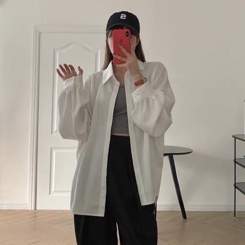 Áo sơ mi tay phồng nữ áo mặc đi học đi chơi cực xinh ASM08