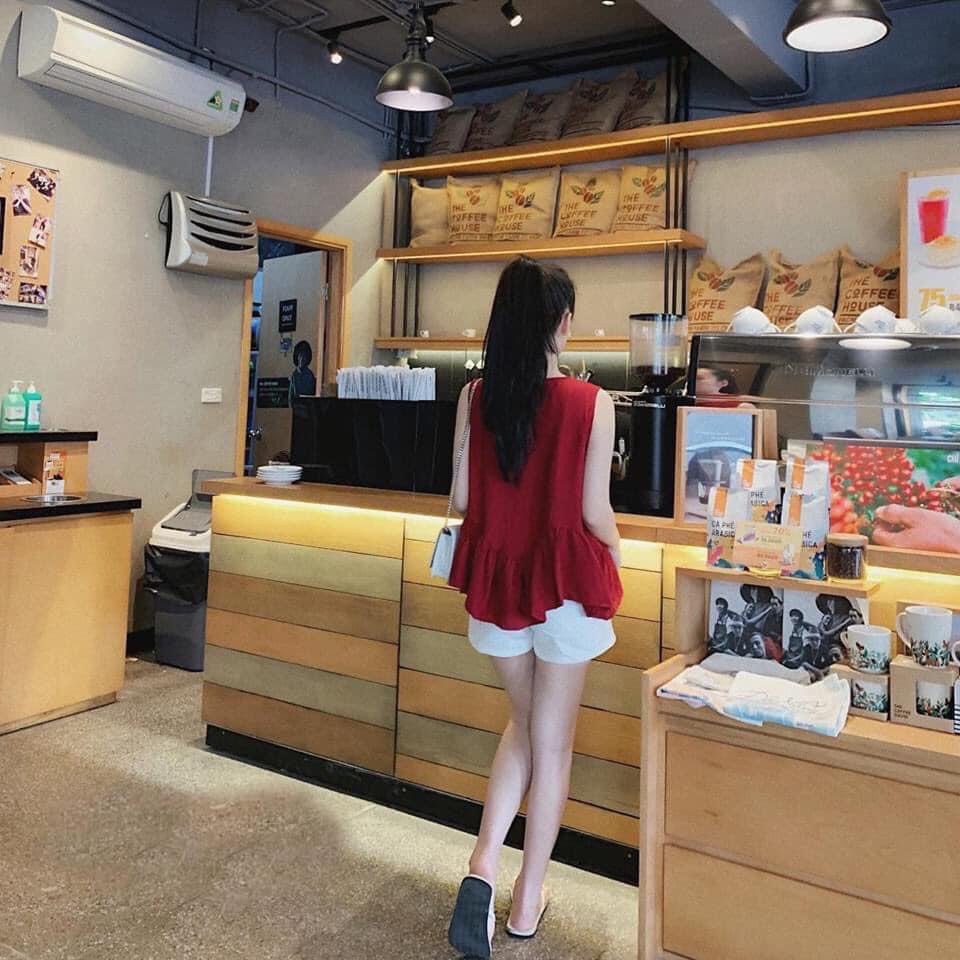 Set Áo Đũi Bèo Mix Quần Đũi Trắng Bộ Yếm Đỏ Sát Nách Nữ Thiết Kế | BigBuy360 - bigbuy360.vn