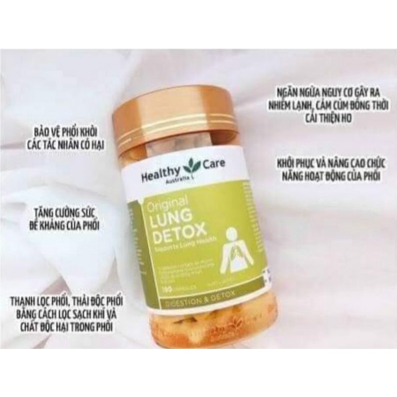 [Tem Chemist] Thải độc phổi Lung detox Healthy Care 180 viên Úc