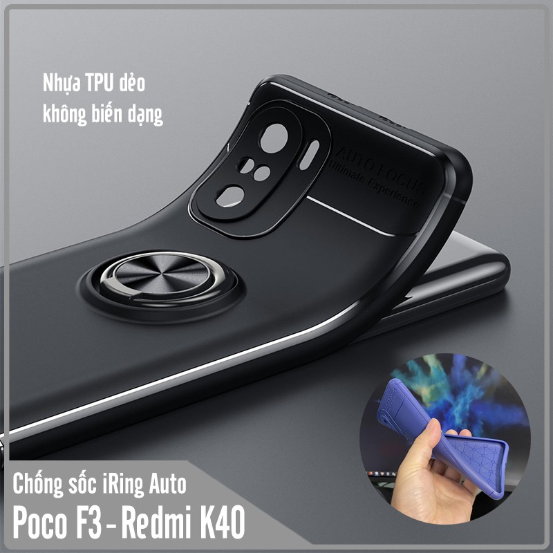 Ốp lưng cho Xiaomi Poco F3 - Redmi K40 chống sốc iRing Auto