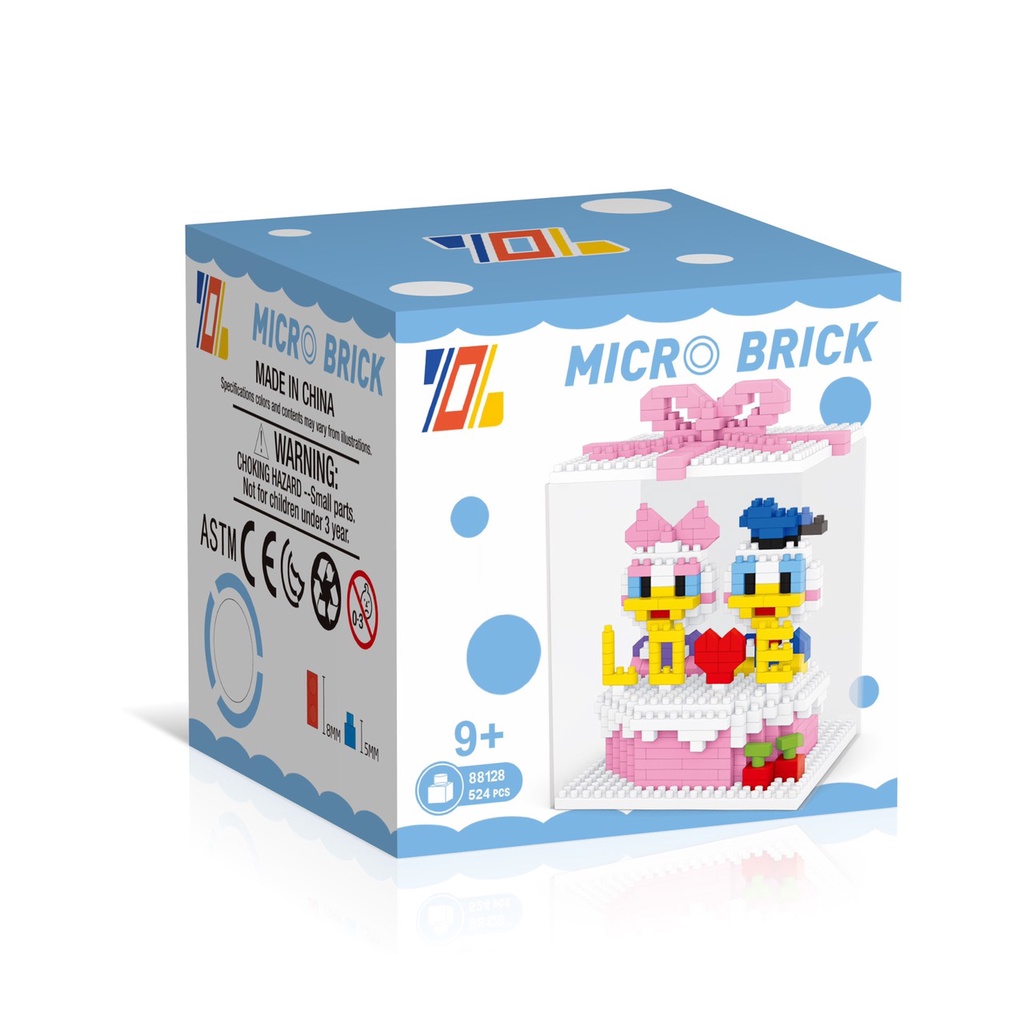 Lego bánh kem sinh nhật thỏ stella lou vịt donal gấu đồ chơi nắp rắp cho các trẻ. thích hợp tặng quà