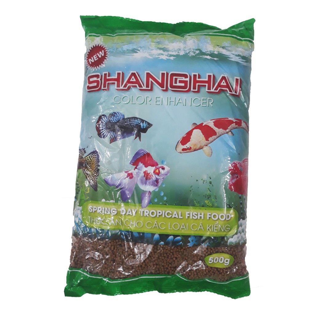 Thức ăn cho cá cảnh gói 500g Shanghai.
