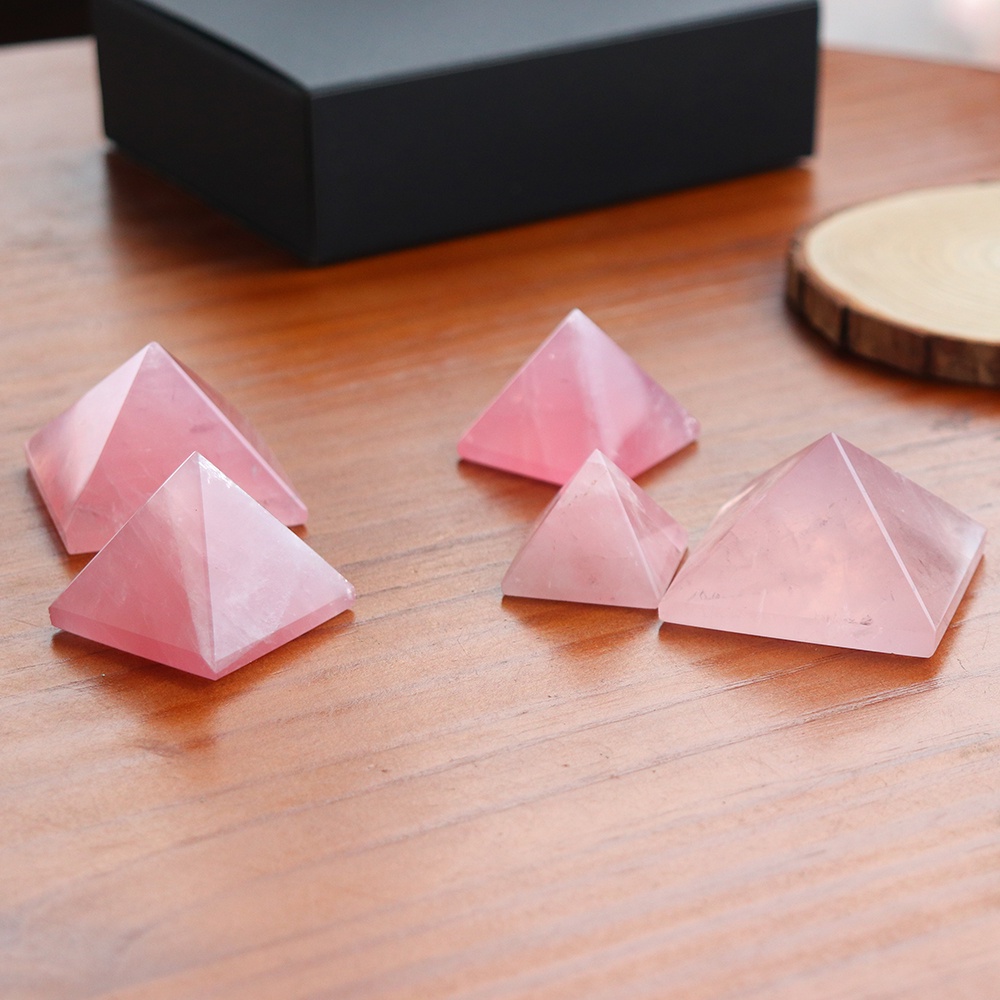 Đá Thanh Tẩy Kim Tự Tháp Rose Quartz Size Lớn 3-4-5 Cm DA47