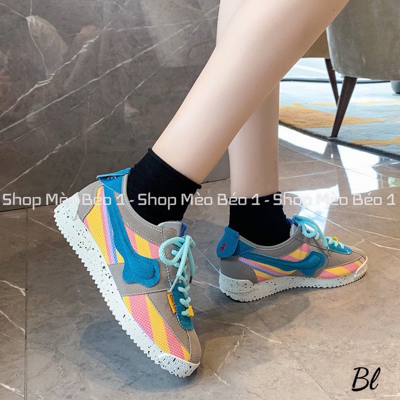 Giày thể thao sneaker jordan pha màu kẻ fullbox