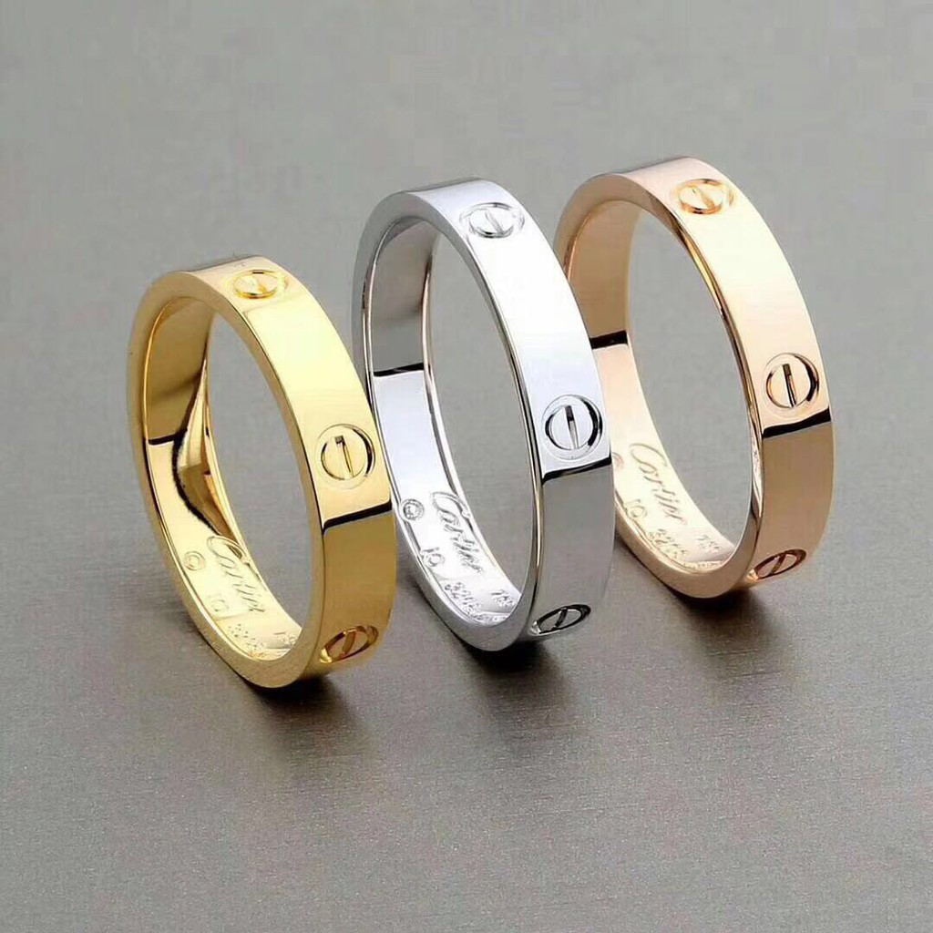 Nhẫn tình yêu Thời trang C Đồ trang sức Cặp đôi Nhẫn cưới (Không có hộp)