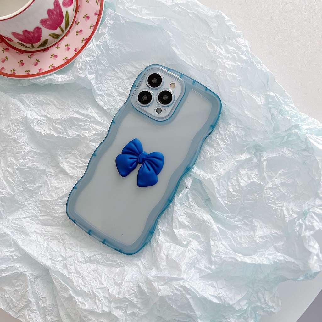 Ốp Điện Thoại Mềm Trong Suốt Chống Sốc Màu Kẹo Có Nơ Cho 7 8 SE 2020 7P 8P X Xs XR Xs max 11 12 13 Pro 11 12 13 Pro max