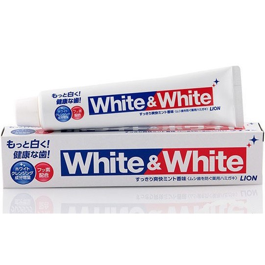 Kem đánh răng White &amp; White Nhật Lion 150g