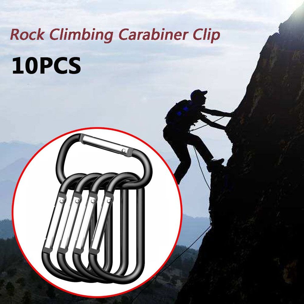 Set 10 móc khóa chữ D bằng hợp kim nhôm nhiều màu tiện dụng