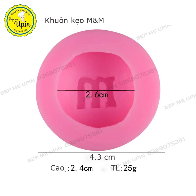 Khuôn silicon hình kẹo bi M&amp;M