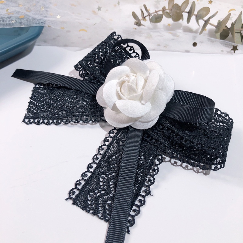 Ghim Cài Áo Hình Hoa Trà Thắt Nơ Thanh Lịch