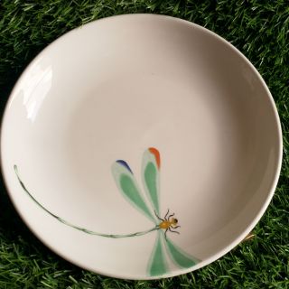 Dĩa sứ trắng hình chuồn chuồn 20cm