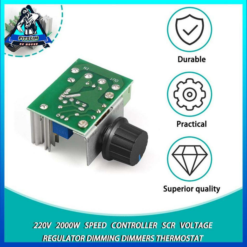 Bộ điều khiển tốc độ 220V 2000W điều chỉnh điện áp SCR điều chỉnh độ sáng làm mờ điều nhiệt