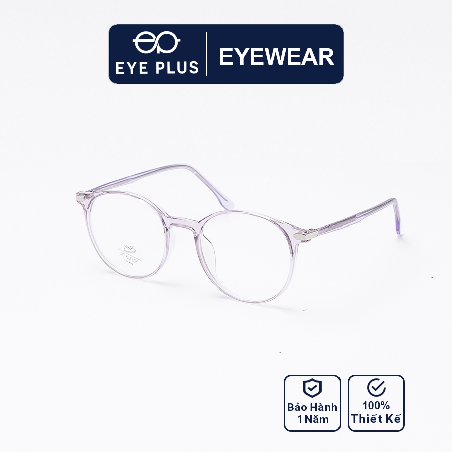 Gọng kính cận nam nữ thời trang EYE PLUS nhựa dẻo dáng tròn thời trang N240-8304