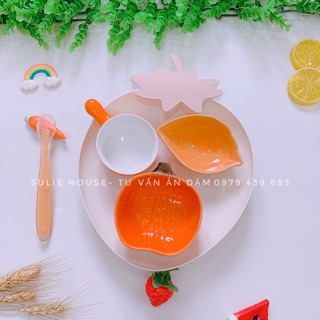 Bát sứ hoa quả nhỡ cho bé ăn dặm