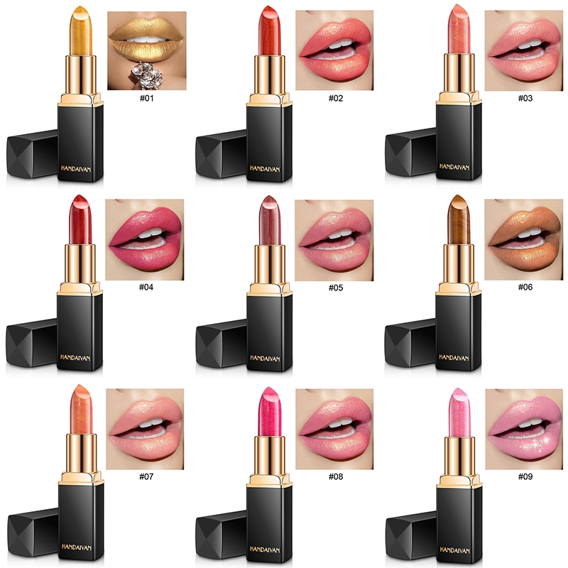 [Hàng mới về] Son môi 9 màu ánh ngọc trai dưỡng ẩm và làm đẹp cho nữ