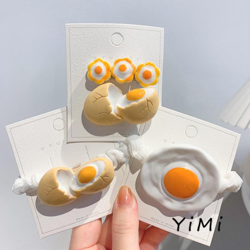 Kẹp tóc hình quả trứng dễ thương sáng