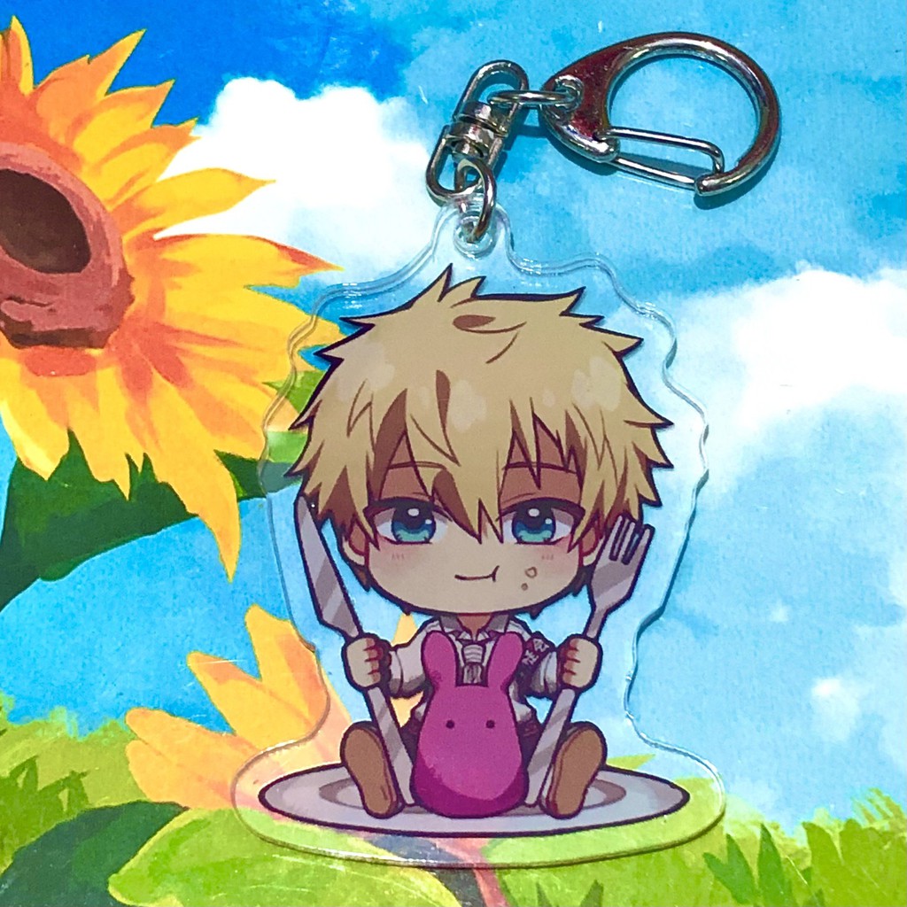 Móc khóa JIBAKU SHOUNEN HANAKO-KUN Cậu Ma Nhà Xí ver ĂN UỐNG in hình anime chibi