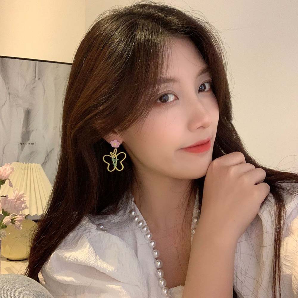 Bông Tai Thời Trang Hình Bướm Bằng Hợp Kim Phong Cách Retro