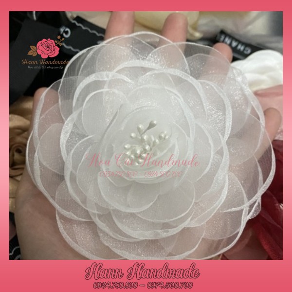 Bông cài váy áo cao cấp, hòa cài 10cm vải voan xịn đủ màu làm thủ công [HANN- Hoa cài áo, pk thời trang]