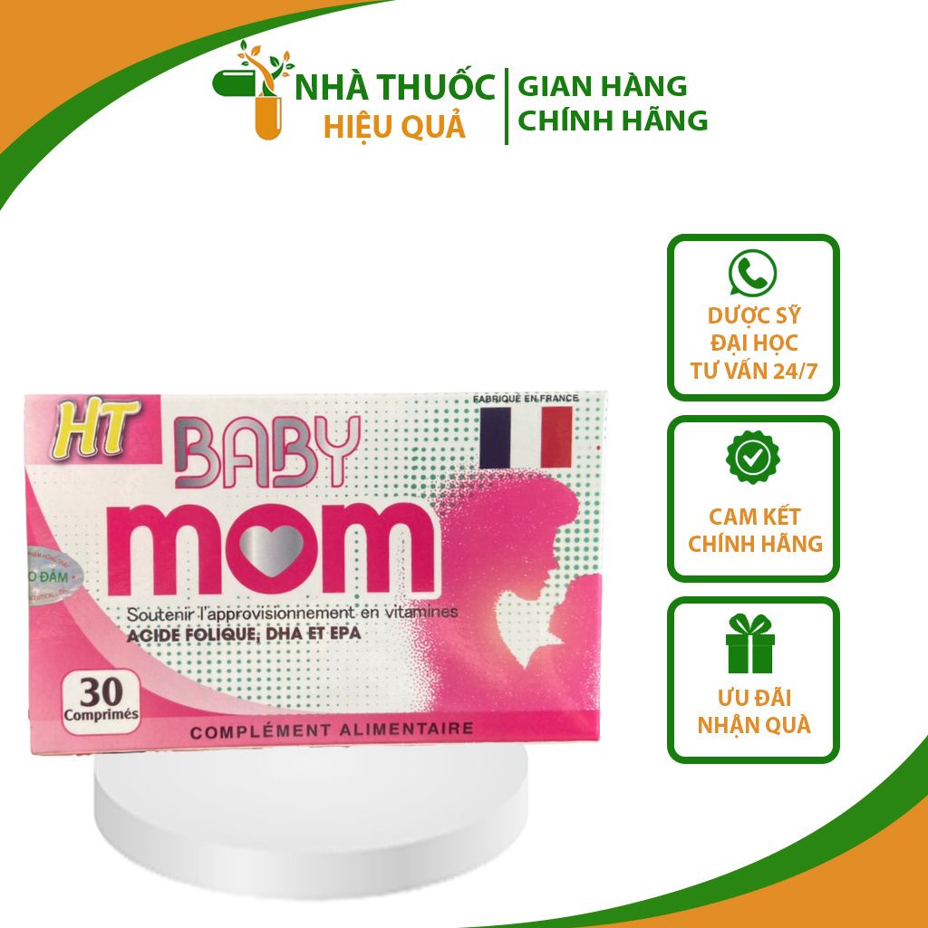 Bổ Bầu HT Baby Mom I Nhập khẩu chính hãng Pháp I Cung cấp đầy đủ dưỡng chất cho một thai kỳ khỏe mạnh.thuochieuqua