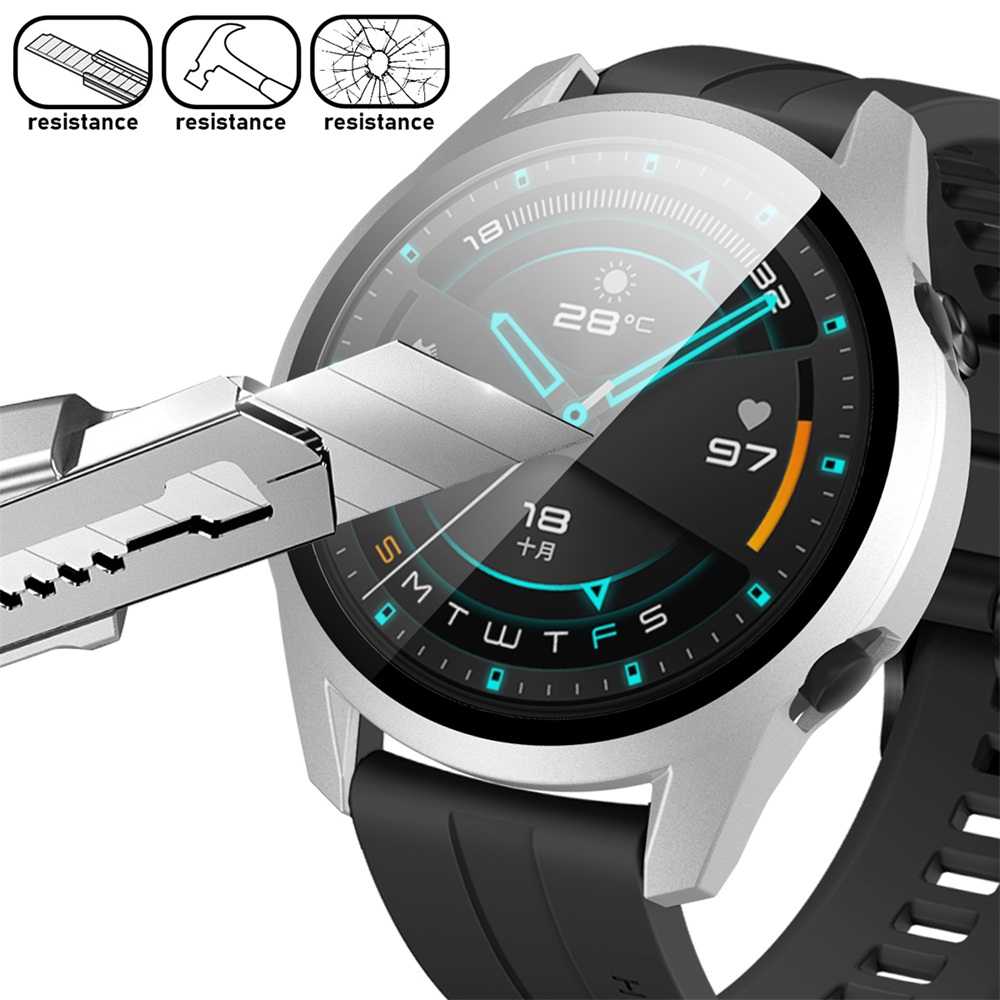 Khung bảo vệ màn hình có mặt kính cường lực cho đồng hồ Huawei Gt2 46mm