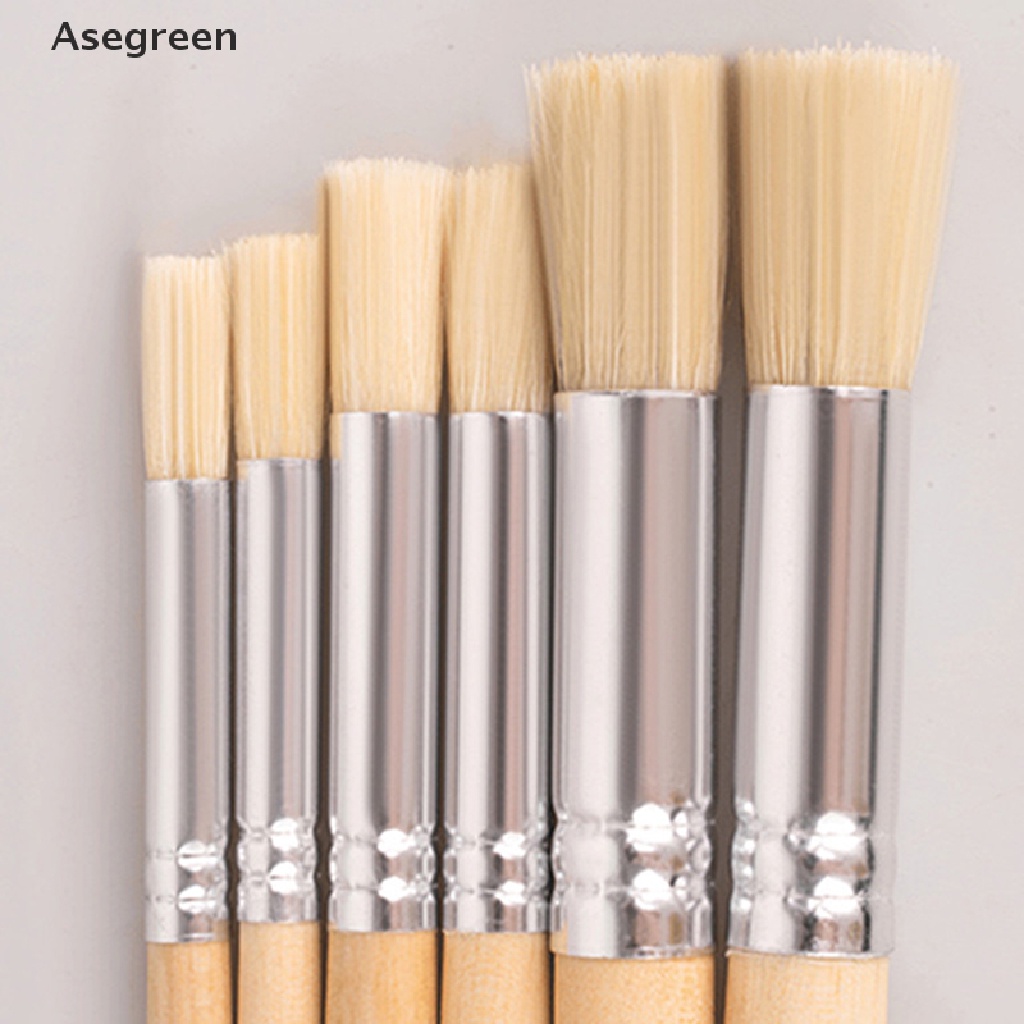 Bộ 6 Cọ Vẽ Màu Nước Cán Gỗ Chuyên Dụng