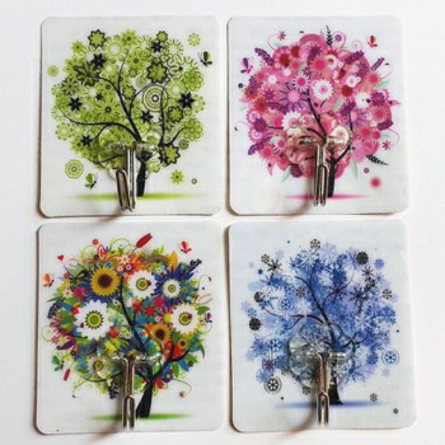 Combo 50 Móc Dán Họa Tiết 3D Siêu Dính Chịu Lực Kích Thước (8cmX8cm)