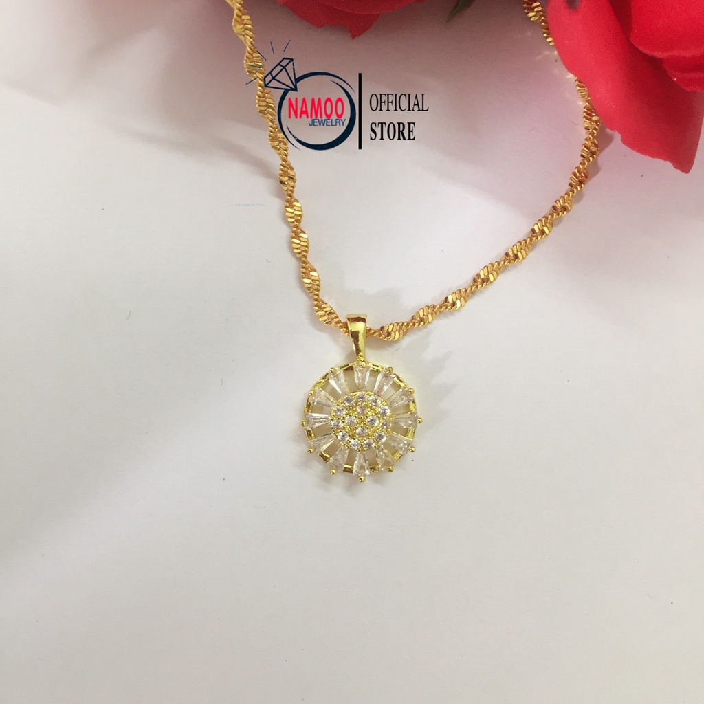 Vòng Cổ Mạ Vàng Cao Cấp, Mặt Dây Chuyền Nữ Đính Đá V508 Namoo Jewelry