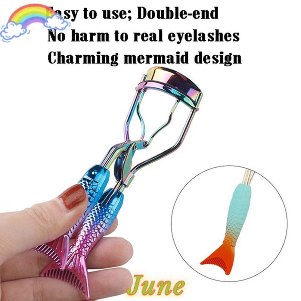 JUNE Portable False Eyelashes Curler Professional Cosmetic Eyelash Comb Clip New Carbon Steel Mermaid Makeup Tools