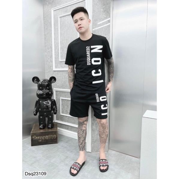 Bộ DSQ Nam In Chữ Dọc Siêu Chất - Quần Áo Nam Chữ ICON Hót Hít
