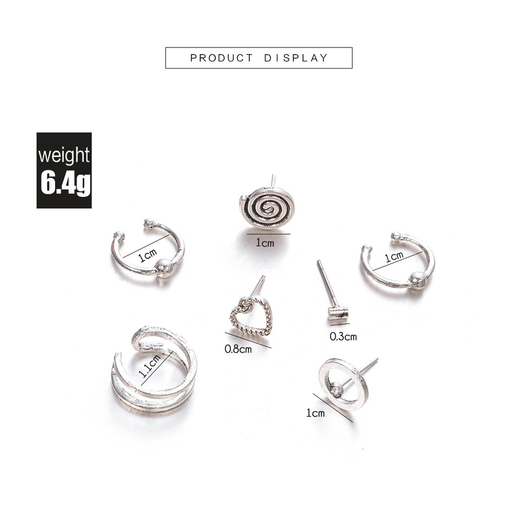 Set 7 bông tai phong cách Vintage dễ thương cho nữ