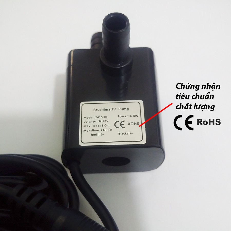 Máy Bơm Nước 12V Hồ Cá, Thủy Canh không chổi than 240Lit/giờ