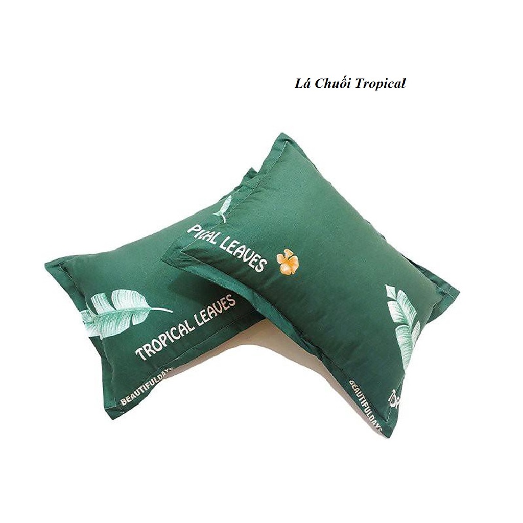 (Giá tốt hôm nay) 🥑 Vỏ gối đầu cotton poly mẫu Lá chuối tropical kích thước 45x65 🥑 áo gối nằm nhiều màu sắc