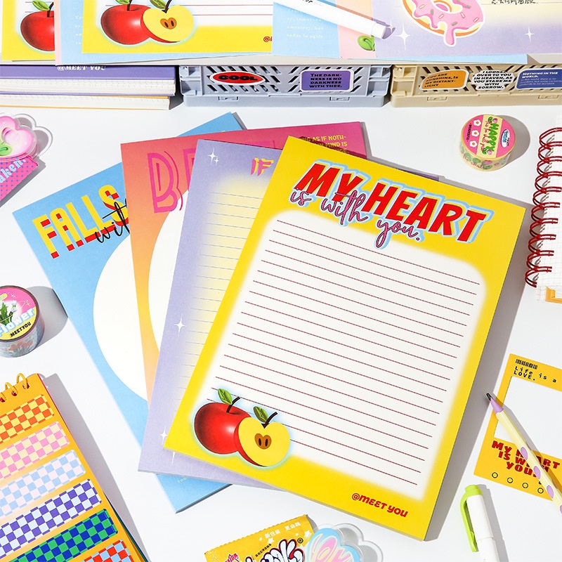 Imoda Set 25 Tấm Đệm Giấy Viết Lời Nhắn Phong Cách Ins Hàn Quốc