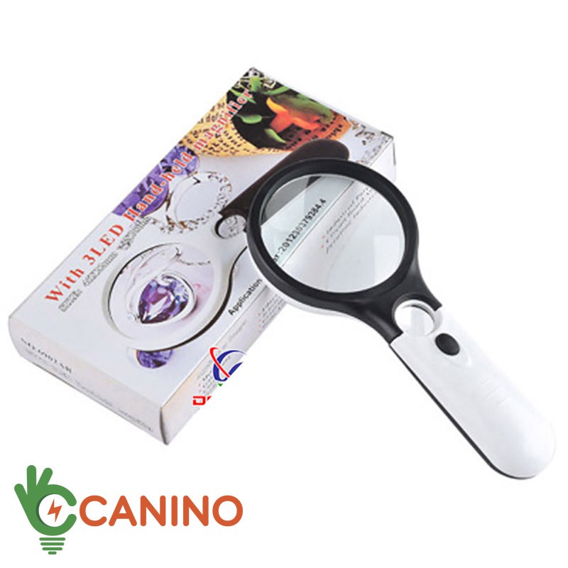 Kính lúp cầm tay có đèn mini  Canino 3x - 45x