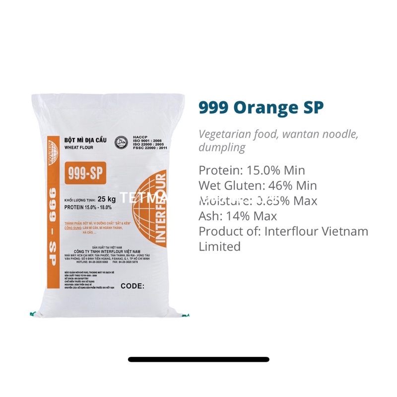 Bột mỳ  Địa Cầu 999 - Bao 25kg