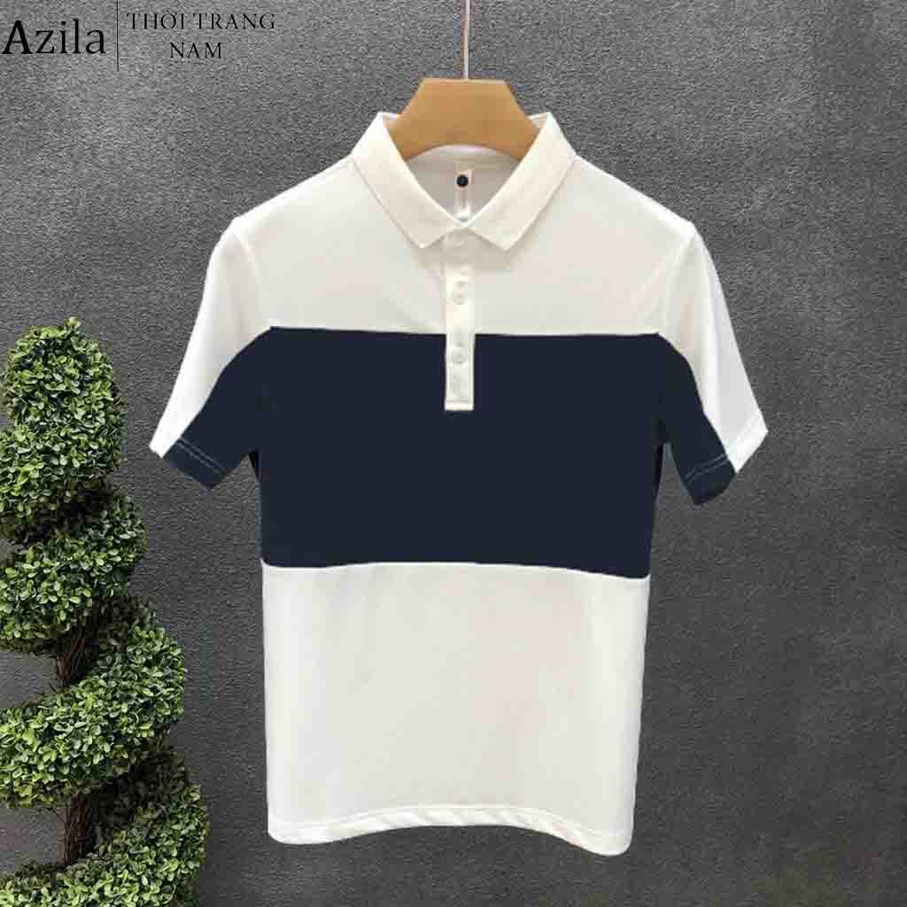 Áo Polo Nam Tay Ngắn, Áo Phông Nam Phối Màu Lich Sự Sang Trọng Chất Liệu Cotton Cá Sấu Cao Cấp - Azila - AC115