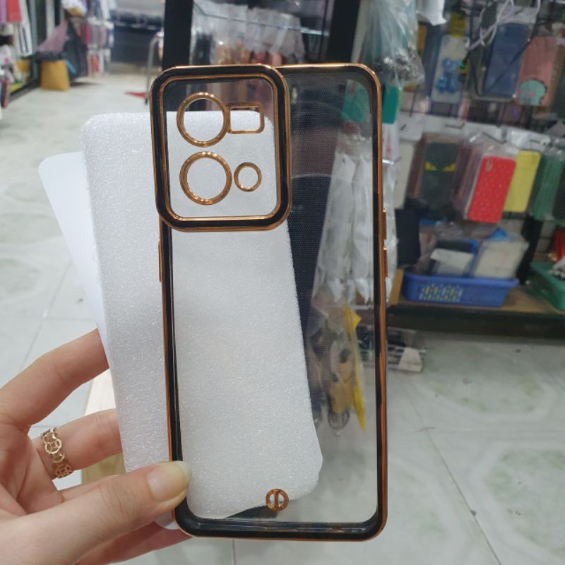Ốp lưng Oppo Reno 7 4G dẻo viền xi màu lưng trong có bảo vệ camera