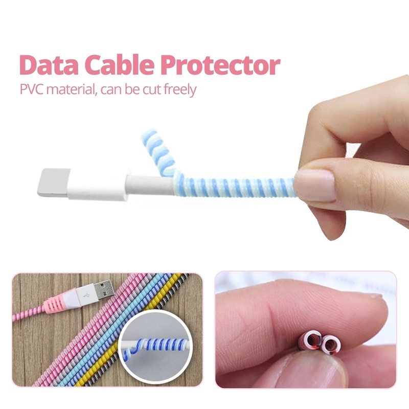 Dây quấn bảo vệ dây cáp sạc điện thoại/cáp dữ liệu USB/dây tai nghe kiểu lò xo dài 1.2m nhiều màu tùy chọn