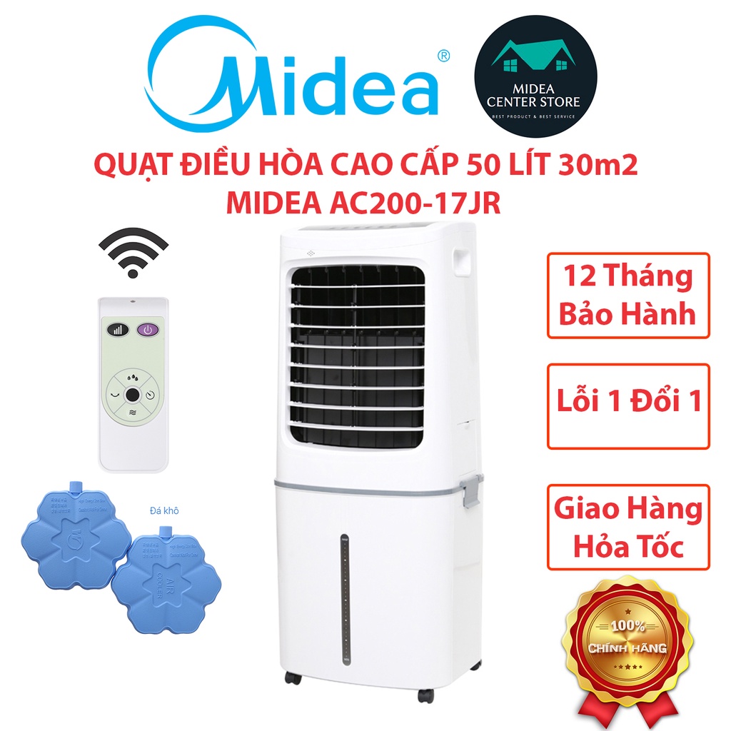 Quạt điều hòa 50 lít cao cấp Midea AC200-17JR, lỗi 1 đổi 1 , bảo hành 12 tháng toàn quốc