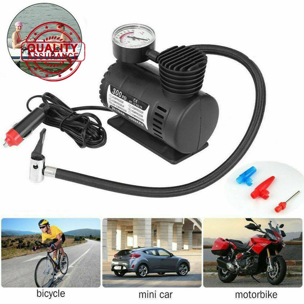 Máy bơm điện cho bánh xe đạp/xe máy/xe hơi kèm đồng hồ đo áp suất C8C2
