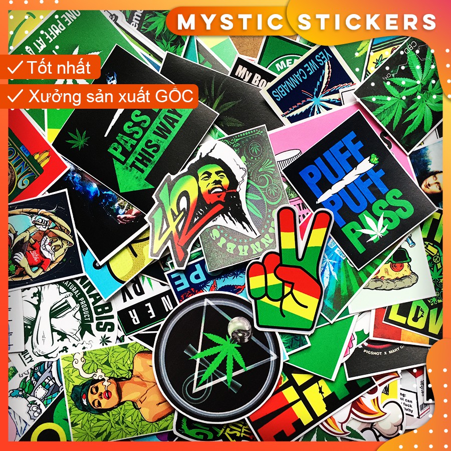 [RASTA-4.2.0] 119 Sticker chống nước/ trang trí, set mix ,dán xe laptop mũ bảo hiểm vali...