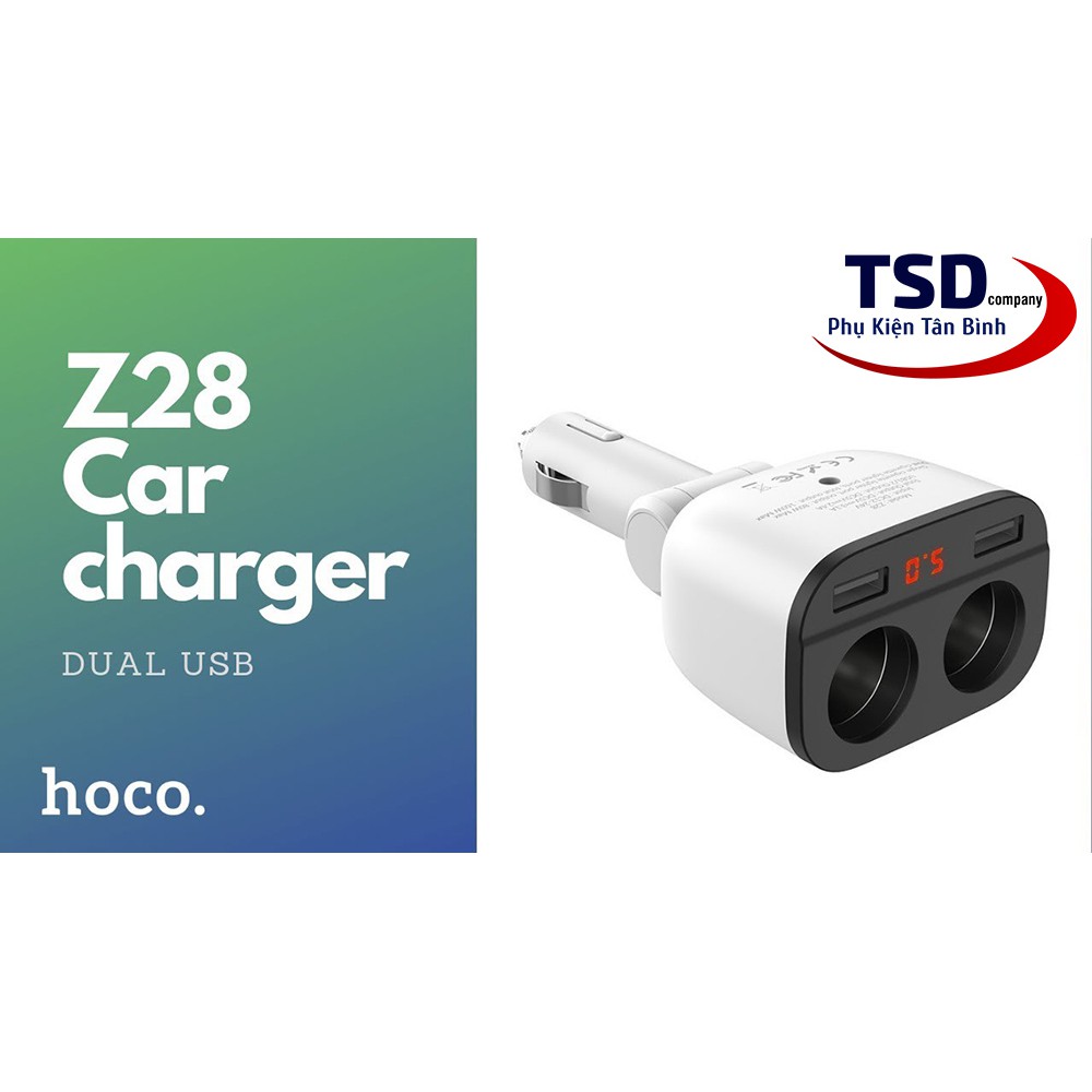 Tẩu Sạc Ô tô Đa Năng Chia Tẩu Hoco Z28 Chính Hãng