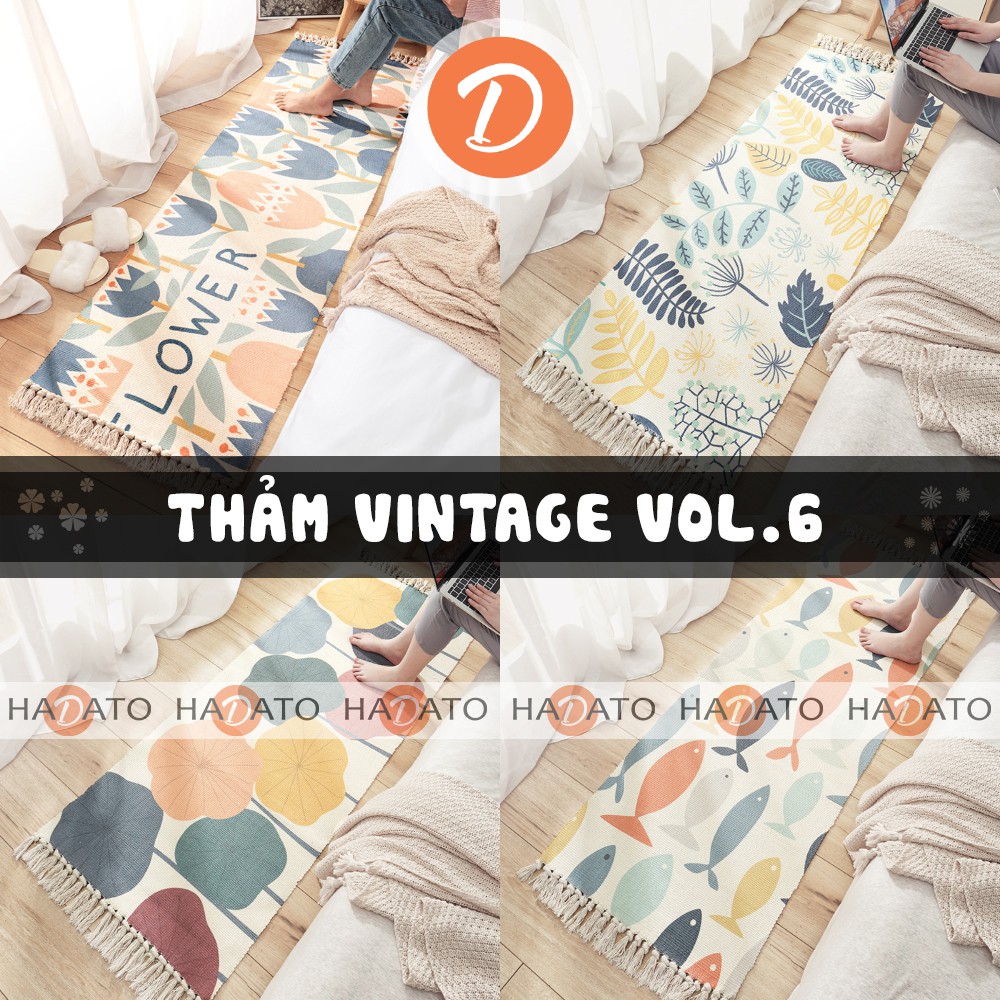 Thảm vintage THẢM scandinavian phong cách vintage có đế chống trượt CAO CẤP VOL6 - TR 6